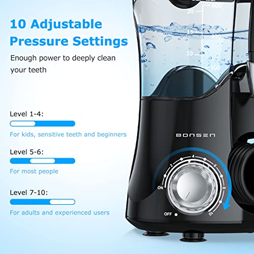 BONSEN Water Pick for Teeth Cleaner, 600ML Dental Water Flossers for Braces, ...