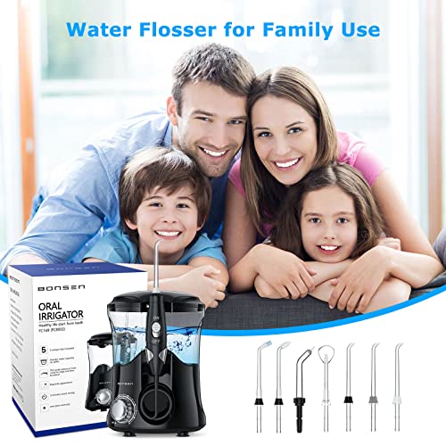 BONSEN Water Pick for Teeth Cleaner, 600ML Dental Water Flossers for Braces, ...