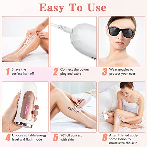 Hair Removal for Women and Men Hair Remover Device with Sunglasses and Shavin...