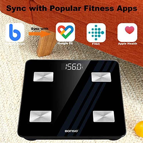 BONSO Smart Scales ,Digital Weight and Body Fat Scales, Bluetooth Body Compos...