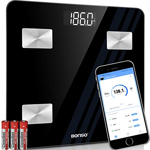 BONSO Smart Scales ,Digital Weight and Body Fat Scales, Bluetooth Body Compos...