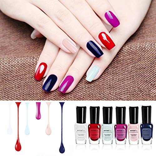 BONTIME Non-Toxic Nail Polish - Easy Peel Off & Quick Dry, Organic Water Base...