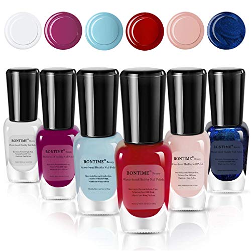 BONTIME Non-Toxic Nail Polish - Easy Peel Off & Quick Dry, Organic Water Base...