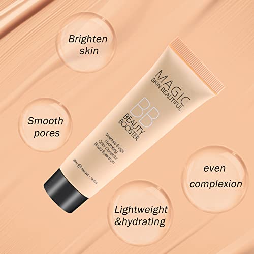 Boobeen Hydrating BB Cream, Full-Coverage Foundation&Concealer, Color Correct...