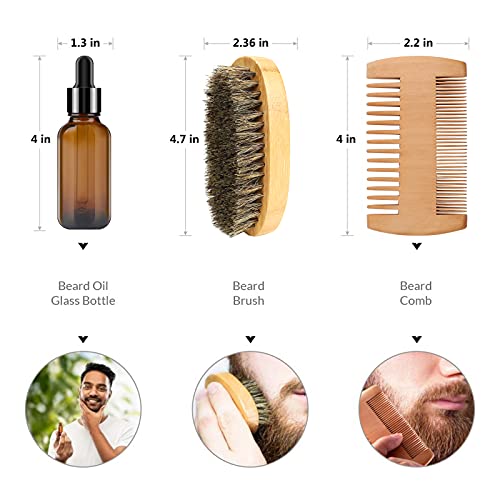 Beard Shaping and Trimming Kit with Mustache Shaving and Nose Hair Scissors, ...