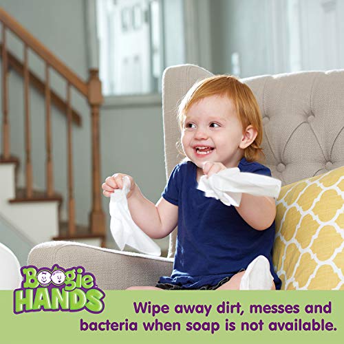 Hand Sanitizer Wipes by Boogie Wipes, Alcohol-Free, Hypoallergenic and Moistu...