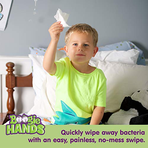 Hand Sanitizer Wipes by Boogie Wipes, Alcohol-Free, Hypoallergenic and Moistu...