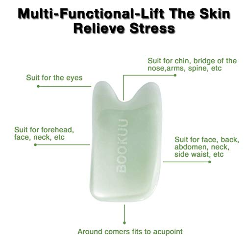 BOOKUU Quartz Gua Sha Scraping Massage Tools, Natural Stone Guasha Board for ...