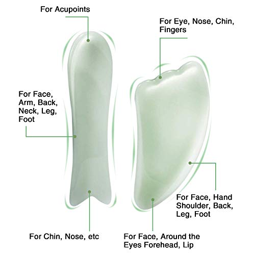 BOOKUU Quartz Gua Sha Scraping Massage Tools, Natural Stone Guasha Board for ...