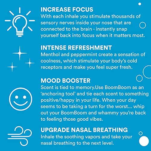 Aromatherapy Nasal Stick (3 Pack) by BoomBoom | Enhances Breathing + Boosts F...