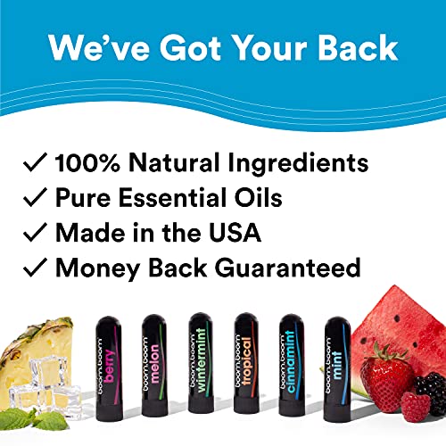 Aromatherapy Nasal Stick (3 Pack) by BoomBoom | Enhances Breathing + Boosts F...