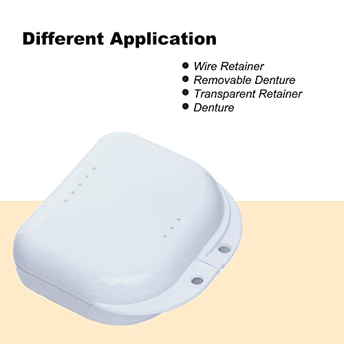 Retainer Case with Vent Holes, 4 Pcs Denture Case, Durable & Similar Mouth Gu...