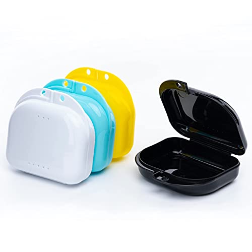 Retainer Case with Vent Holes, 4 Pcs Denture Case, Durable & Similar Mouth Gu...