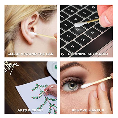 Boonboo Cotton Swabs | 400 Count Bamboo Cotton Buds | Plastic-Free | Biodegra...