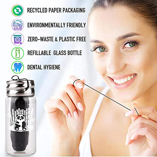 Boonboo Dental Floss | 100FT/30M Bamboo Woven Fiber | Unflavored & Vegan Wax ...