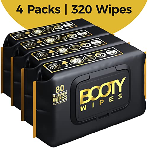 BOOTY WIPES for Men - 320 Flushable Wet Wipes for Adults, Man Wipes (320 Wipe...