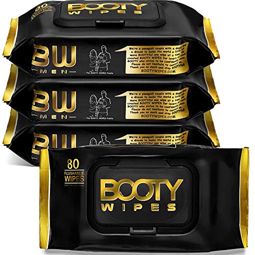 BOOTY WIPES for Men - 320 Flushable Wet Wipes for Adults, Man Wipes (320 Wipe...