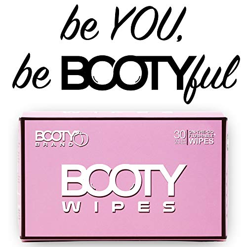 BOOTY WIPES for Women - 30 Individually Wrapped Flushable Feminine Wet Wipes ...