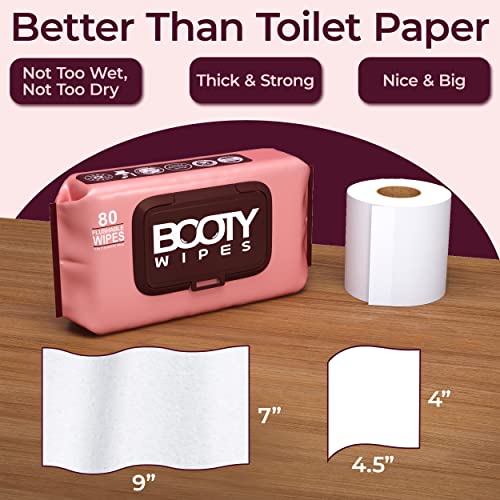 BOOTY WIPES for Women - 320 Flushable Wet Wipes for Adults, Feminine Wipes, (...