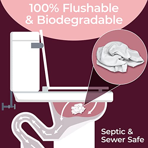 BOOTY WIPES for Women - 320 Flushable Wet Wipes for Adults, Feminine Wipes, (...