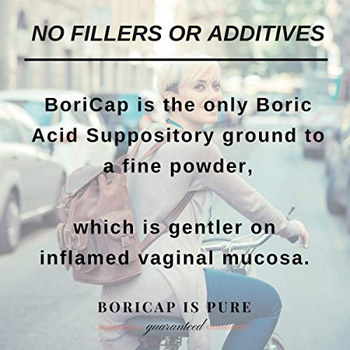 BoriCap Boric Acid Suppositories Contain Only Boric Acid, Gelatin Capsule, He...