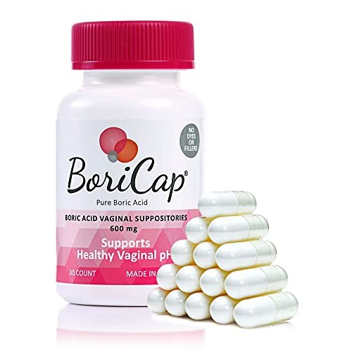 BoriCap Boric Acid Suppositories Contain Only Boric Acid, Gelatin Capsule, He...