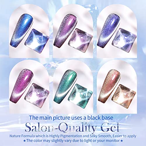 BORN PRETTY Magnetic Gel Polish Set,Auroras Cat Glitter Gel Polish LED Gel Na...