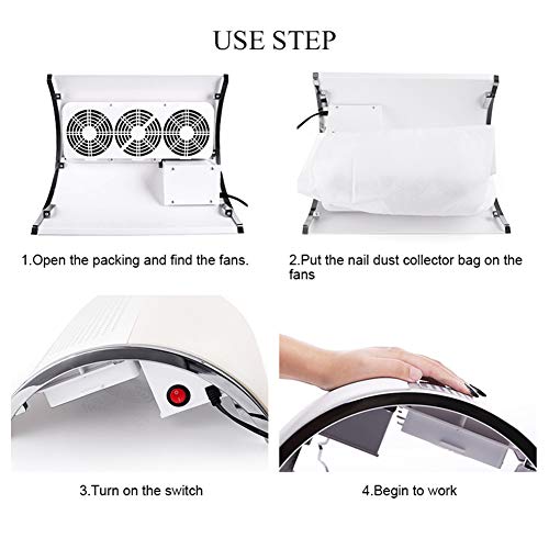 BORN PRETTY Nail Suction Dust Collector Nail Vacuum Cleaner Machine 40W Low N...