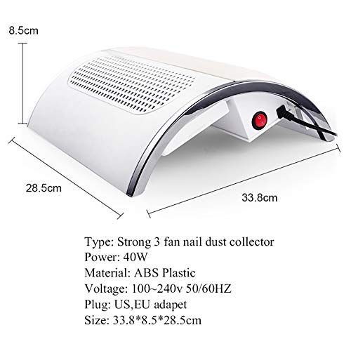 BORN PRETTY Nail Suction Dust Collector Nail Vacuum Cleaner Machine 40W Low N...