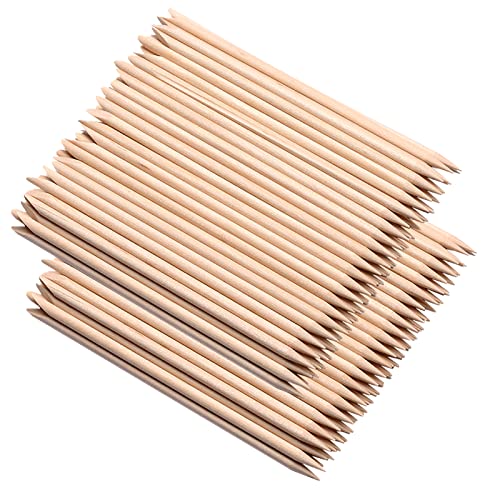 200 Pcs Orange Sticks for Nails - Borogo Orange Wooden Nail Sticks Double Sid...
