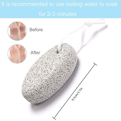 Natural Pumice Stone for Feet, Borogo 3-Pack Lava Pedicure Tools Hard Skin Ca...