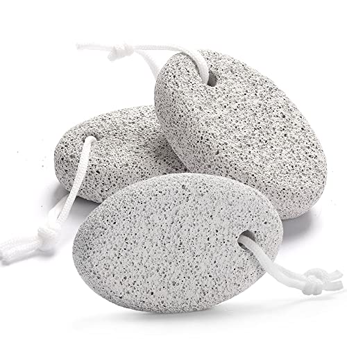 Natural Pumice Stone for Feet, Borogo 3-Pack Lava Pedicure Tools Hard Skin Ca...