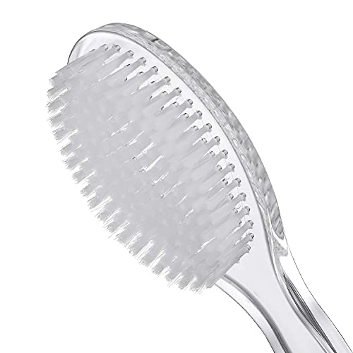 HHKER Comfortable Long-handled Shower Brush, Soft Nylon Body Brush, Gentle Ex...