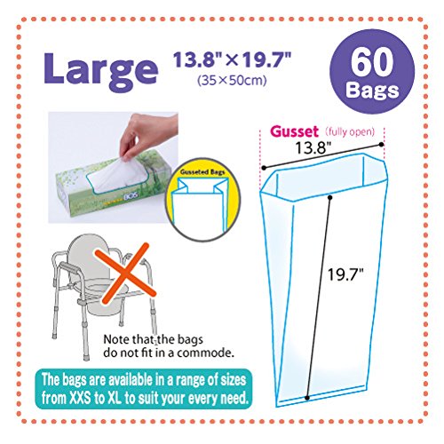 BOS Amazing Odor Sealing Disposable Bags for Diapers, Pet Waste or any Sanita...