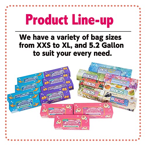 BOS Amazing Odor Sealing Disposable Bags for Diapers, Pet Waste or any Sanita...