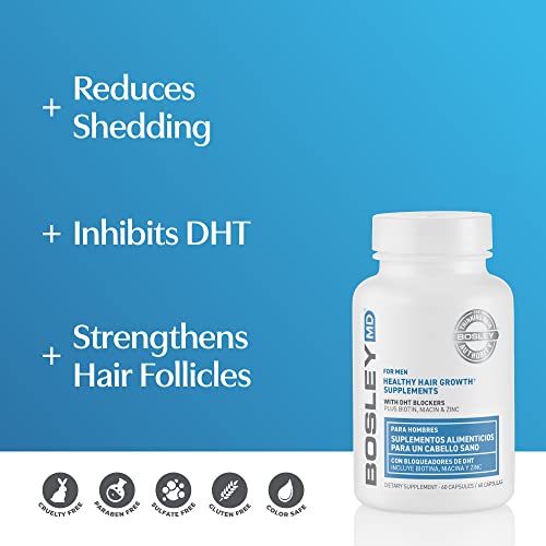 BosleyMD Men's Hair Growth Supplement (2 Month Supply), 60 Count (Pack of 1)