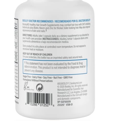 BosleyMD Men's Hair Growth Supplement (2 Month Supply), 60 Count (Pack of 1)