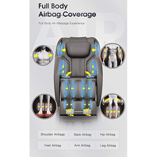 BOSSCARE Massage Chair Recliner with Zero Gravity, Full Body Airbag Massage C...