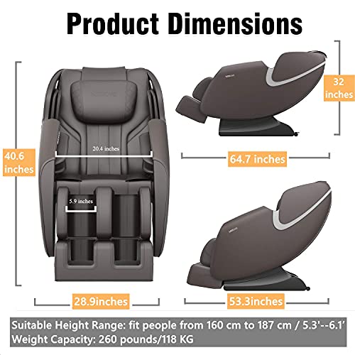 BOSSCARE Massage Chair Recliner with Zero Gravity, Full Body Airbag Massage C...