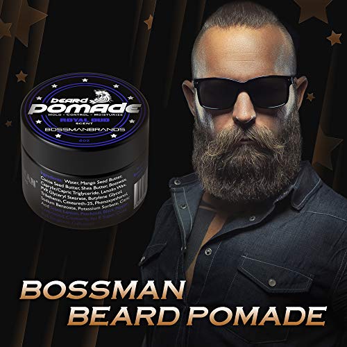 Bossman Hair & Beard Pomade - Moisturizing with Longer Hold and Control - Men...
