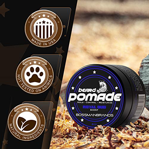 Bossman Hair & Beard Pomade - Moisturizing with Longer Hold and Control - Men...
