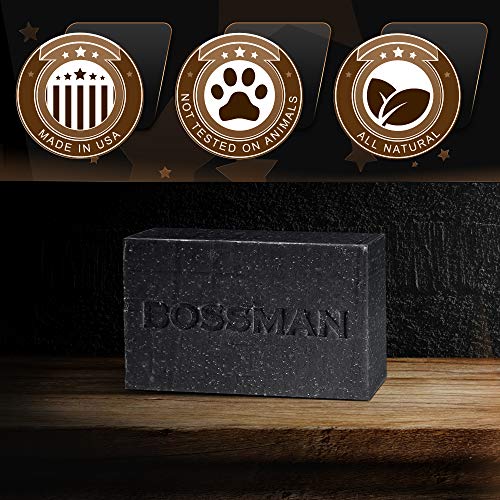Bossman Men's Bar Soap 4 in 1 Beard Wash, Shampoo, Body Wash and Conditioner,...