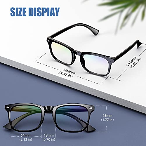 BOSSWIN - 5Pack Blue Light Blocking Glasses Square Nerd Eyeglasses Frame for ...