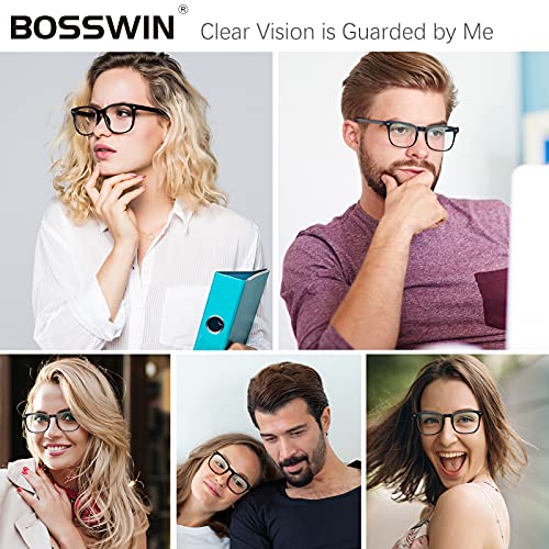 BOSSWIN - 5Pack Blue Light Blocking Glasses Square Nerd Eyeglasses Frame for ...