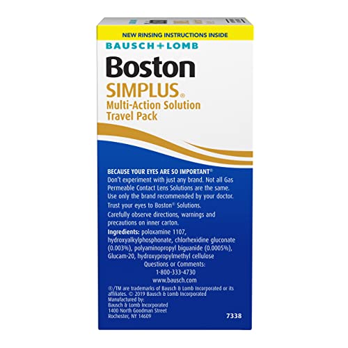Contact Lens Solution by Boston Simplus, for Gas Permeable Contact Lenses, Co...