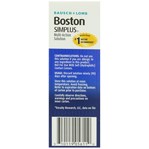 Bausch & Lomb Boston Simplus Multi-Action Solution, 3.5 oz, (for rigid gas pe...