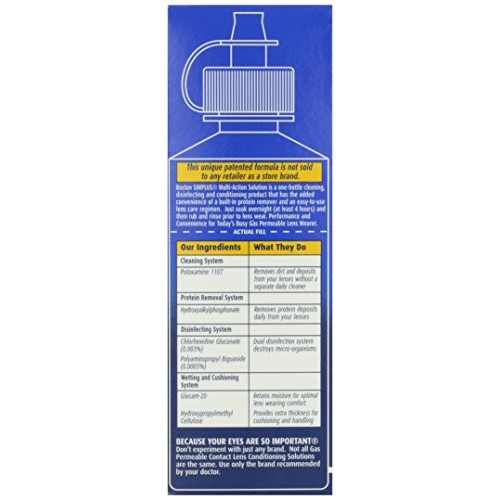 Bausch & Lomb Boston Simplus Multi-Action Solution, 3.5 oz, (for rigid gas pe...