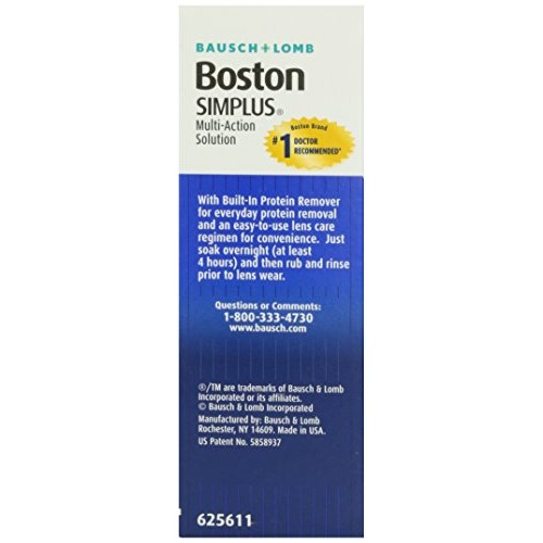 Bausch & Lomb Boston Simplus Multi-Action Solution, 3.5 oz, (for rigid gas pe...