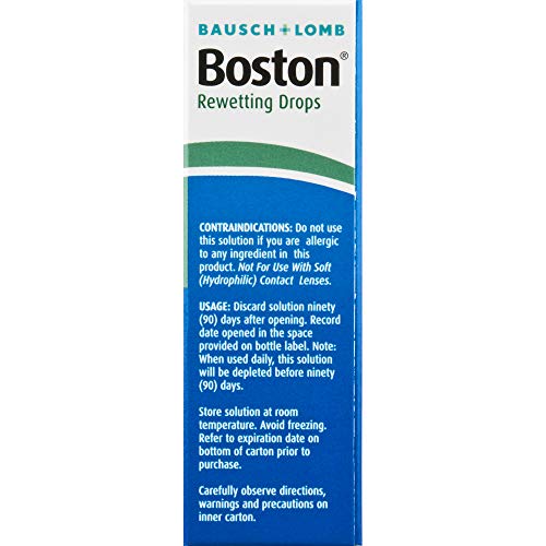 Contact Lens Solution by Boston, Rewetting Solution for Gas Permeable Contact...