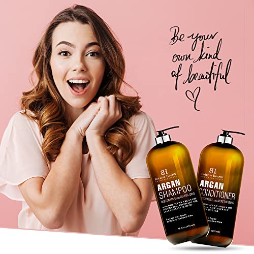 BOTANIC HEARTH Argan Oil Shampoo and Conditioner Set - with Keratin, Restorat...